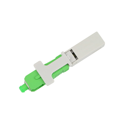 Alligator clip, front bar wedge, SM, 52mm, for drop cable, vertical input, SC/APC 90 degree fiber optic connector