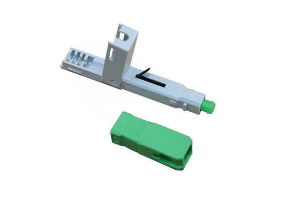 Alligator clip, front bar wedge, SM, 52mm, for drop cable, vertical input, SC/APC Fiber Optic Fast Connector