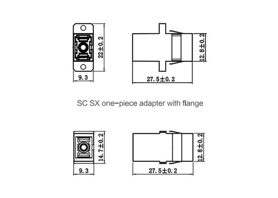 0.2dB SC UPC APC One Piece SX Fiber Optic Adapter